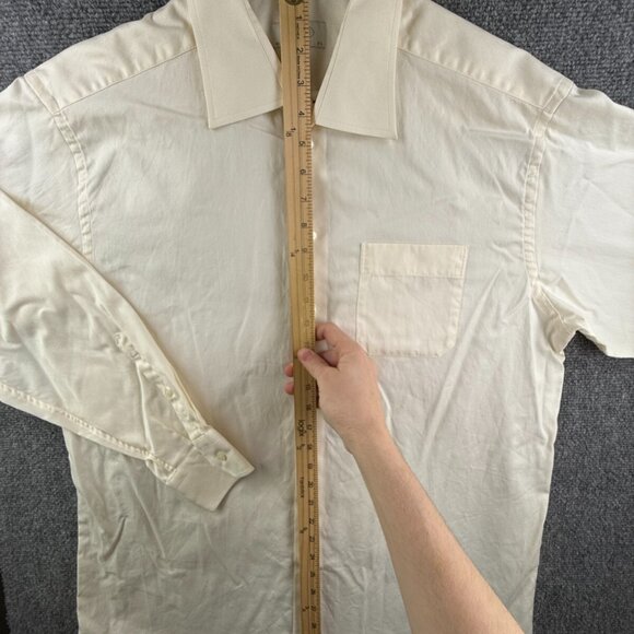 Eton Classic 17.5 Yellow Button Up Shirt Long Sleeve Men Cotton Sweden Designer - Picture 3 of 16